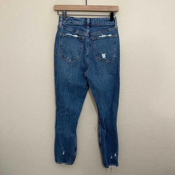 Abercrombie & Fitch Curve Love High Rise Distressed Mom Jeans Medium Wash 25 / 0 - Picture 9 of 12